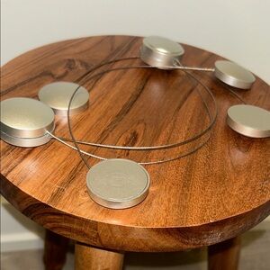 Set of 4 Silver button magnetic curtain tie backs for 2 windows